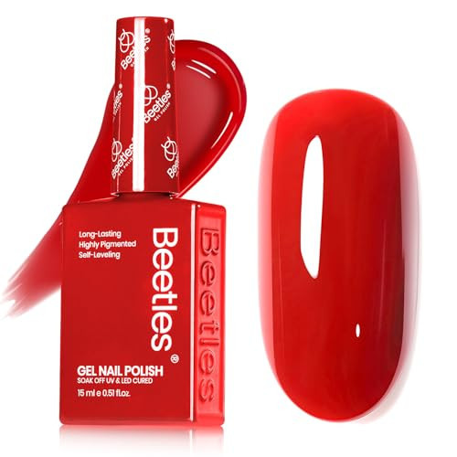 Beetles Red Gel Nail Polish, 15ml Red Color Soak Off UV LED Gel Polish, Nail Art Design Daring Grace Manicure Salon DIY Home Colorful Bottle Gifts for Women | Amazon (US)