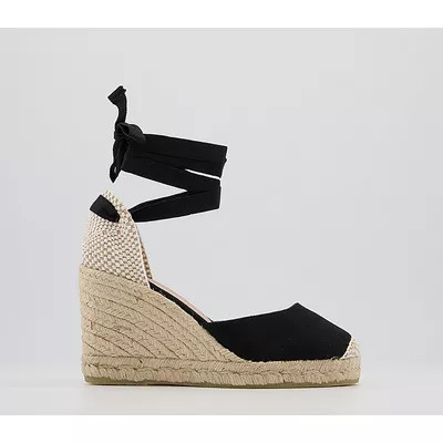Marmalade Ankle Tie Part Mid Heel Espadrille Wedges | OFFICE London (UK)