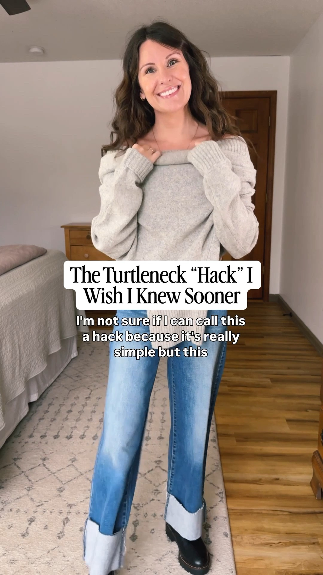 Did you know this little trick?!

Wearing xs in the sweater (linked a bunch of similar ones too bc sizes are selling out) , 24 in the jeans (mine are medium wash, which is almost sold out, but dark wash is still stocked), and my boots are size 6.5. My fleece vest is size xs petite 

#turtleneckoutfit #turtleneckhack 

#LTKootd #LTKPetite #LTKgrwm
