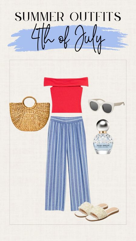 4th of July outfits. Linen pants. Off shoulder red top. Memorial Day outfits. 

#LTKGiftGuide #LTKSeasonal #LTKSaleAlert