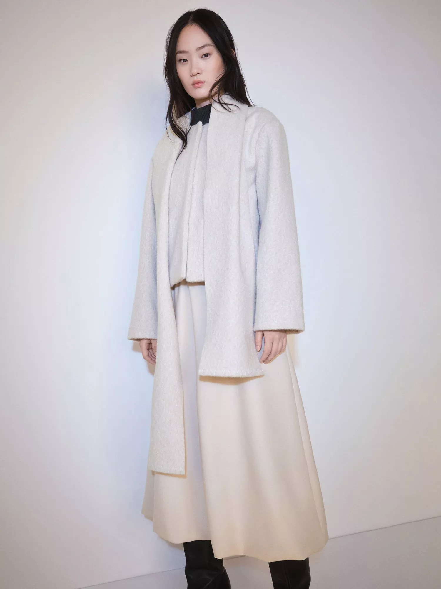 Mango Scarf Jacket, Light Beige | John Lewis (UK)