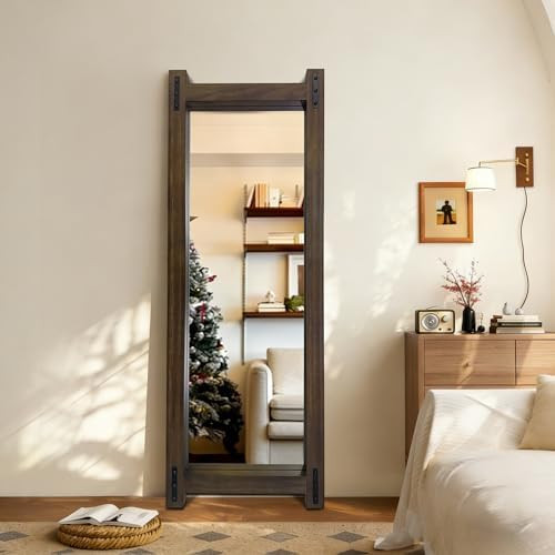 Wooden Standing Full Length Mirror Rustic Floor Full Body Wall Mounted Mirror for Farmhouse， 54... | Amazon (US)