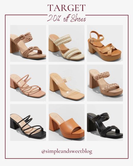 Target Shoes are currently 20% off! Here are some of my favorite heels for spring and summer! Most are available in a few colors! 


#LTKunder50 #LTKsalealert #LTKshoecrush