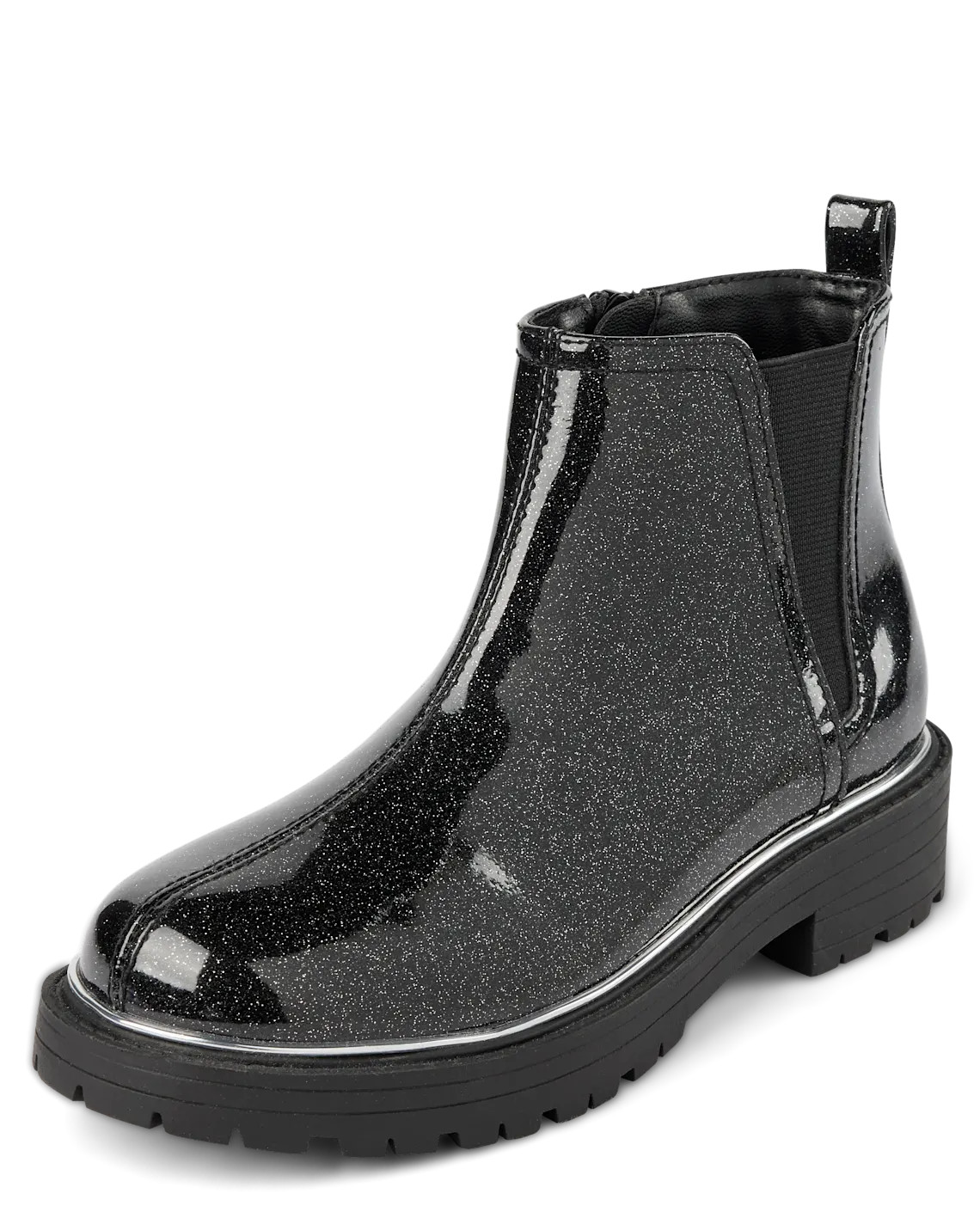 Girls Glitter Chelsea Boots - black | The Children's Place