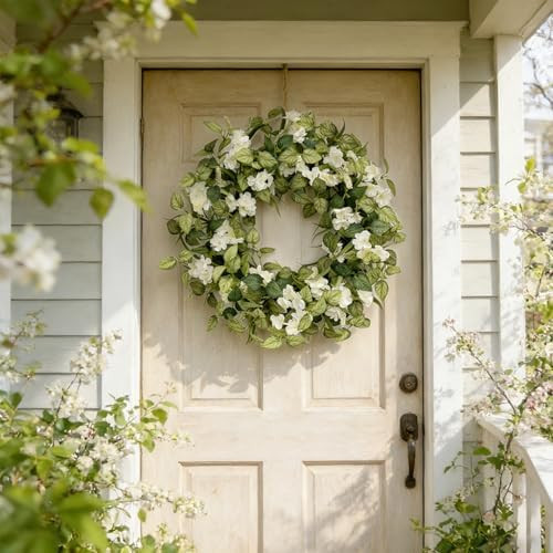 Jobflower 24 Inch Spring Wreaths for Front Door, All Seasons Summer Wreath with Fade-Resistant Gr... | Amazon (US)