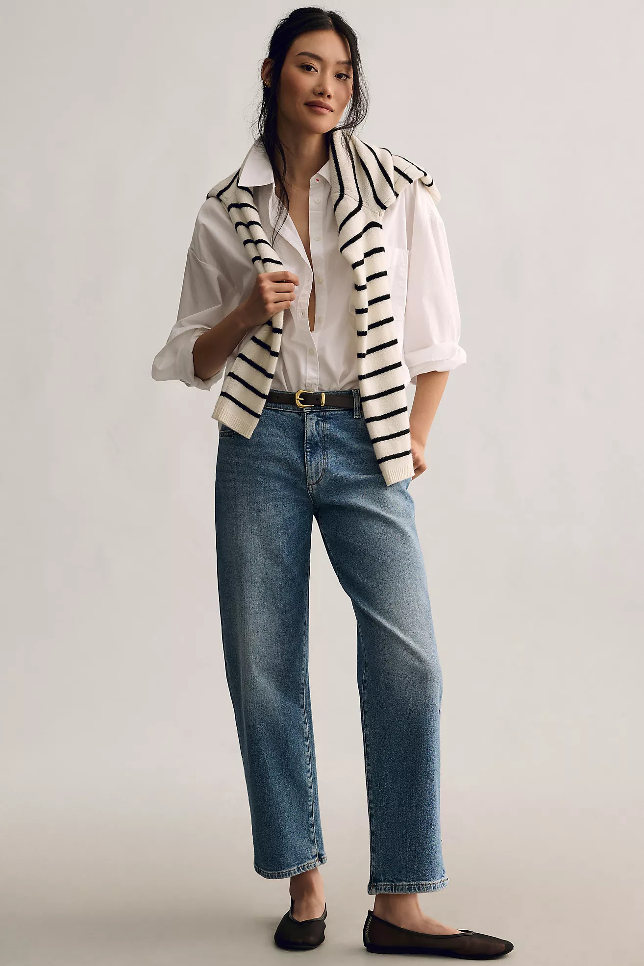 DL1961 Thea Mid-Rise Relaxed Tapered Jeans | Anthropologie (US)