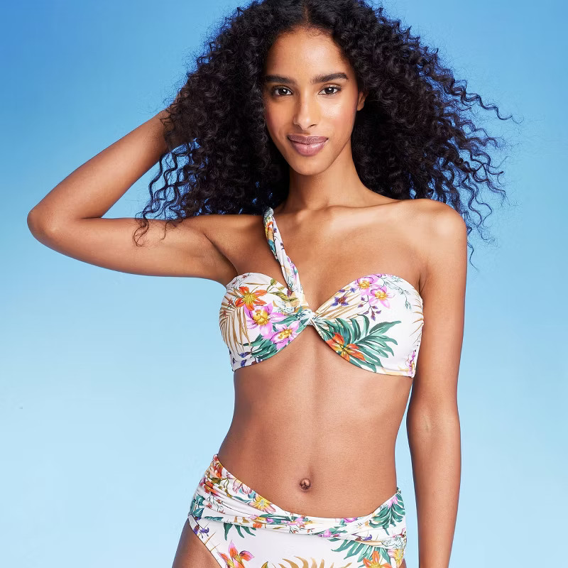 Women's One Shoulder Bandeau Bikini Top - Shade & Shore™ | Target