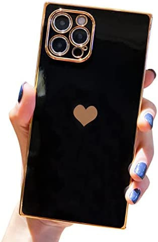 Tzomsze Compatible with iPhone 13 Pro Case Square, Cute Luxury Full Camera Lens Protection & Rein... | Amazon (US)
