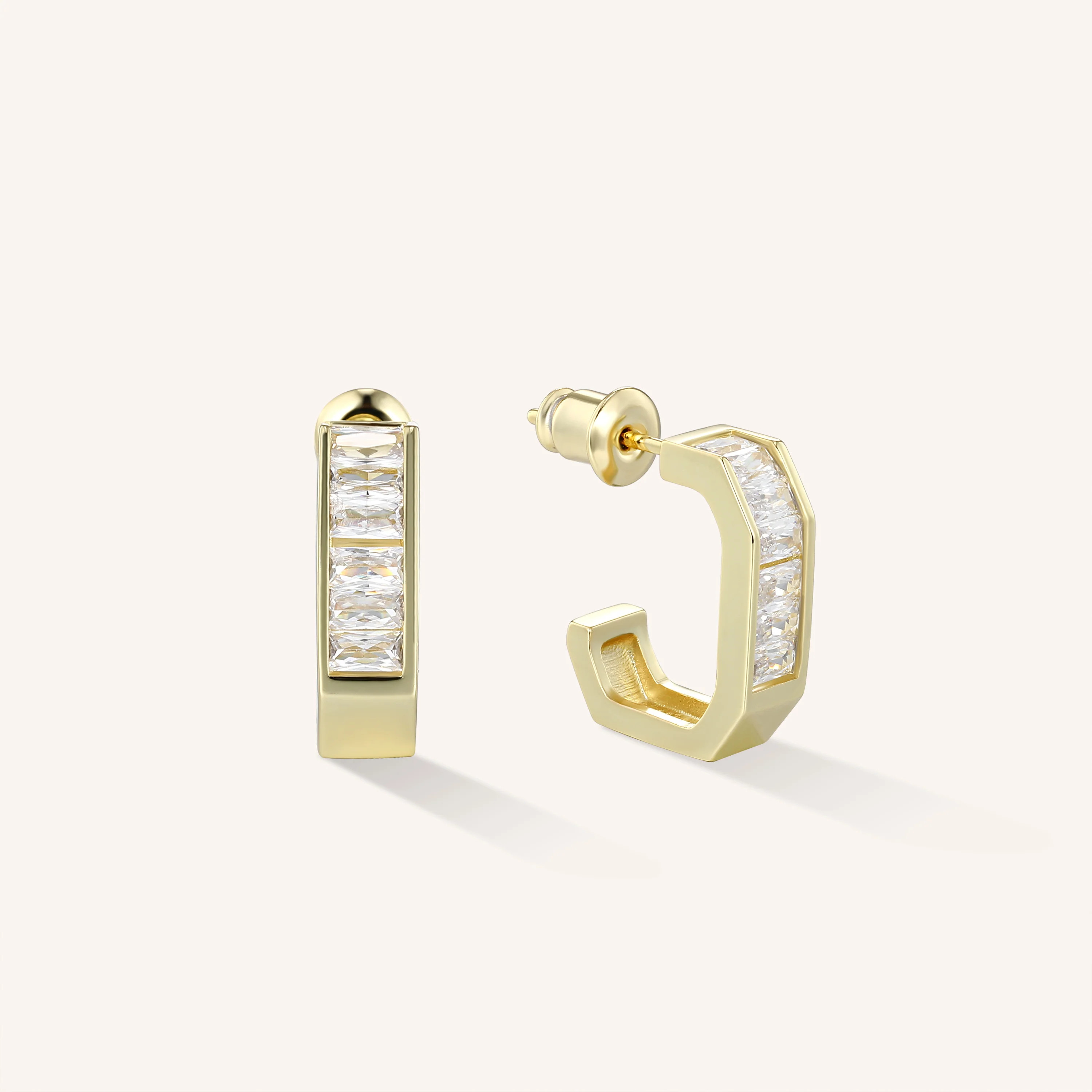 Geometric Crystal Hoop Earrings | Victoria Emerson