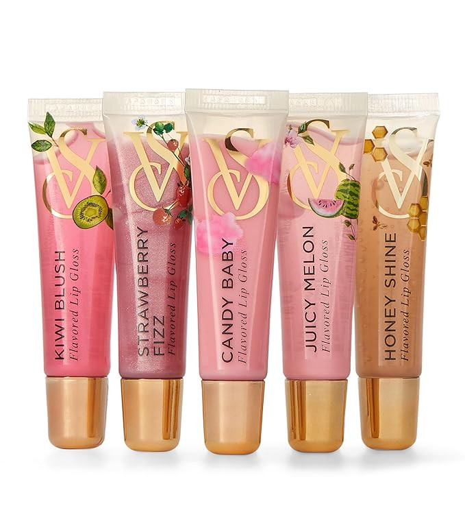 Victoria's Secret Lip Gloss Gift Set, Flavor Favorites, Flavored Lip Gloss Set for Women, Include... | Amazon (US)