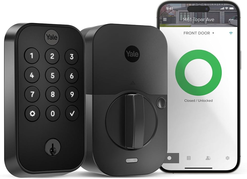 Yale Security Lock 2 with Wi-Fi, Black Connected Keypad Smart Lock for Front Door or Back, Door L... | Amazon (US)