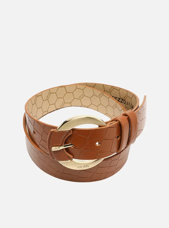 Arezzocinto marrom arezzo couro croco abbraccio | ZZ Mall (BR)