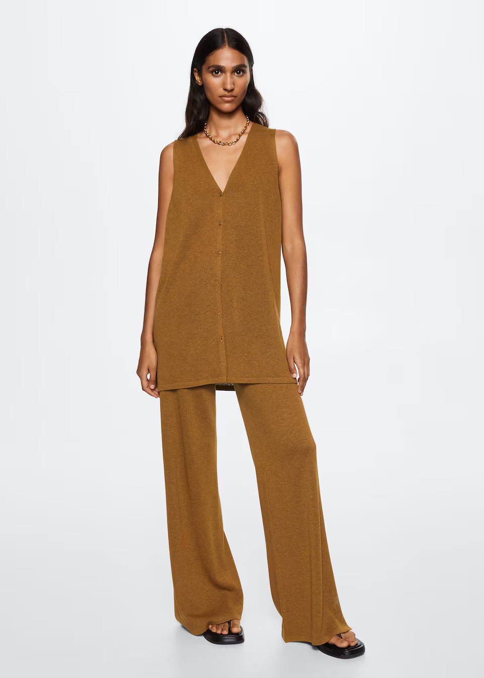 Oversized fine-knit cardigan | MANGO (US)