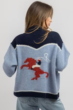 STAGECOACH BLUE ZIP KNIT | L'ABEYE