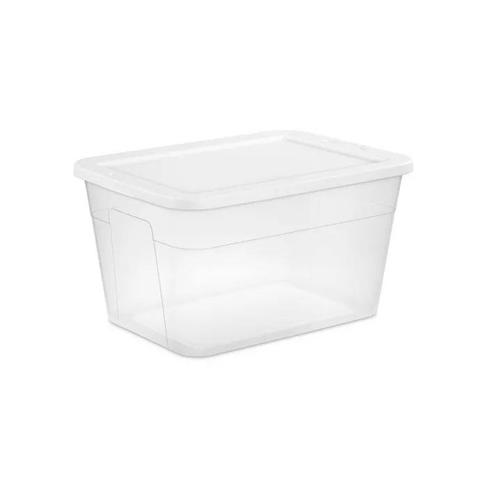 56qt Clear Storage Box with Lid White - Room Essentials&#8482; | Target