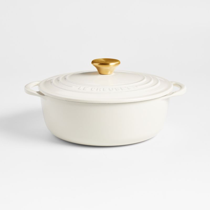 Le Creuset Cream 2.75-Qt. Shallow Round Dutch Oven + Reviews | Crate & Barrel | Crate & Barrel