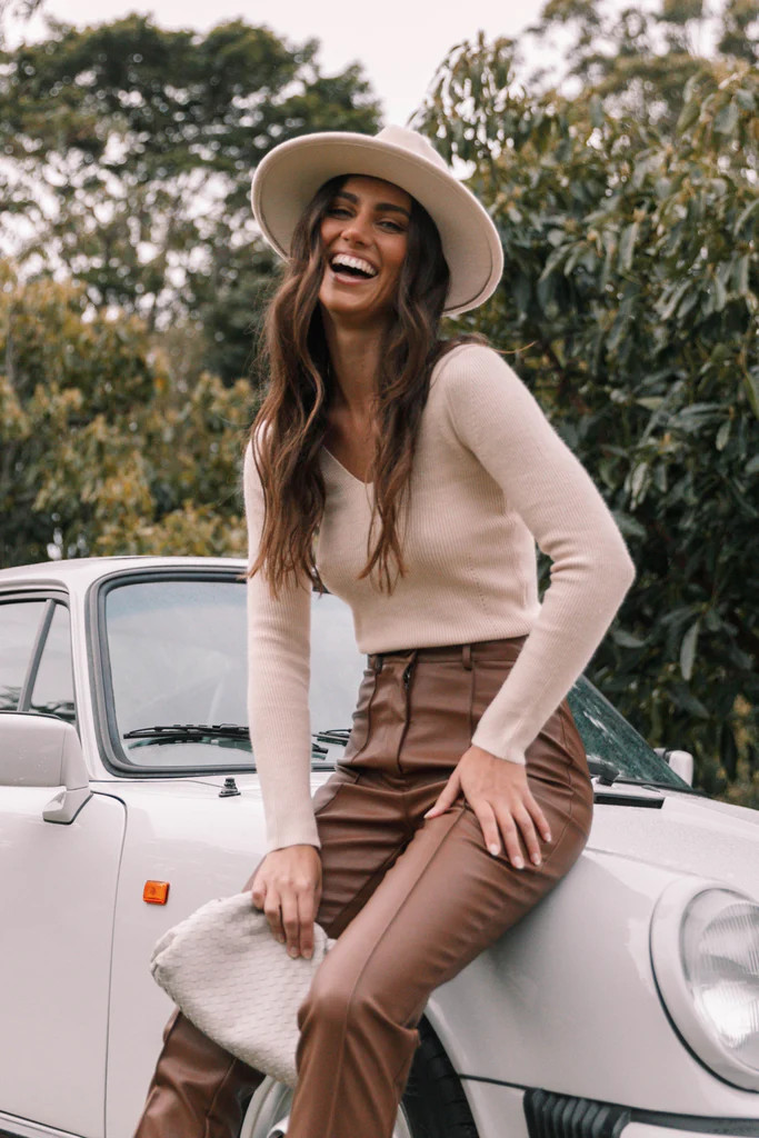 Layah Knit Sweater - Beige | Petal & Pup (US)