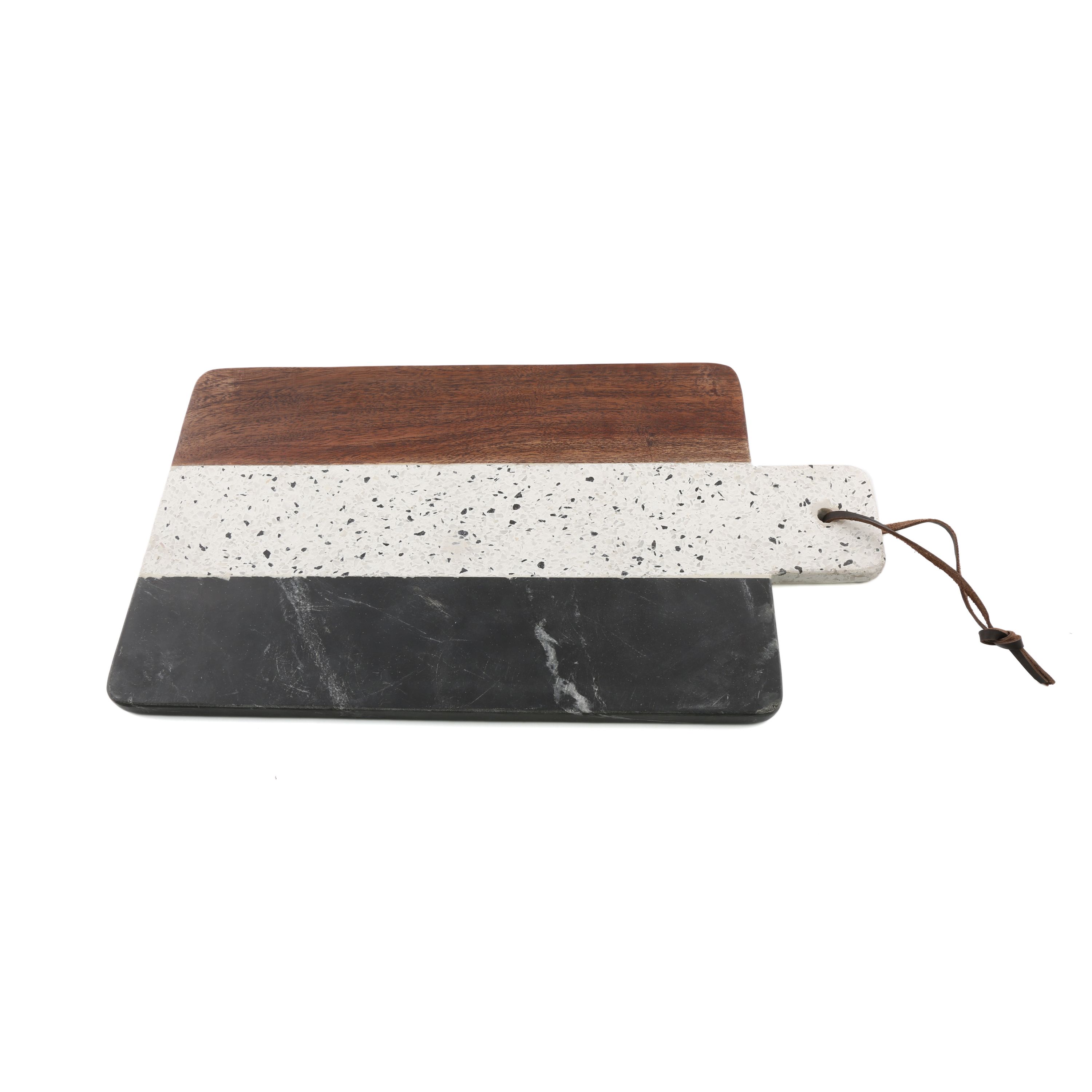 Rectangle Black Marble/White Terrazzo/Acacia Wood Paddle Board | Walmart (US)