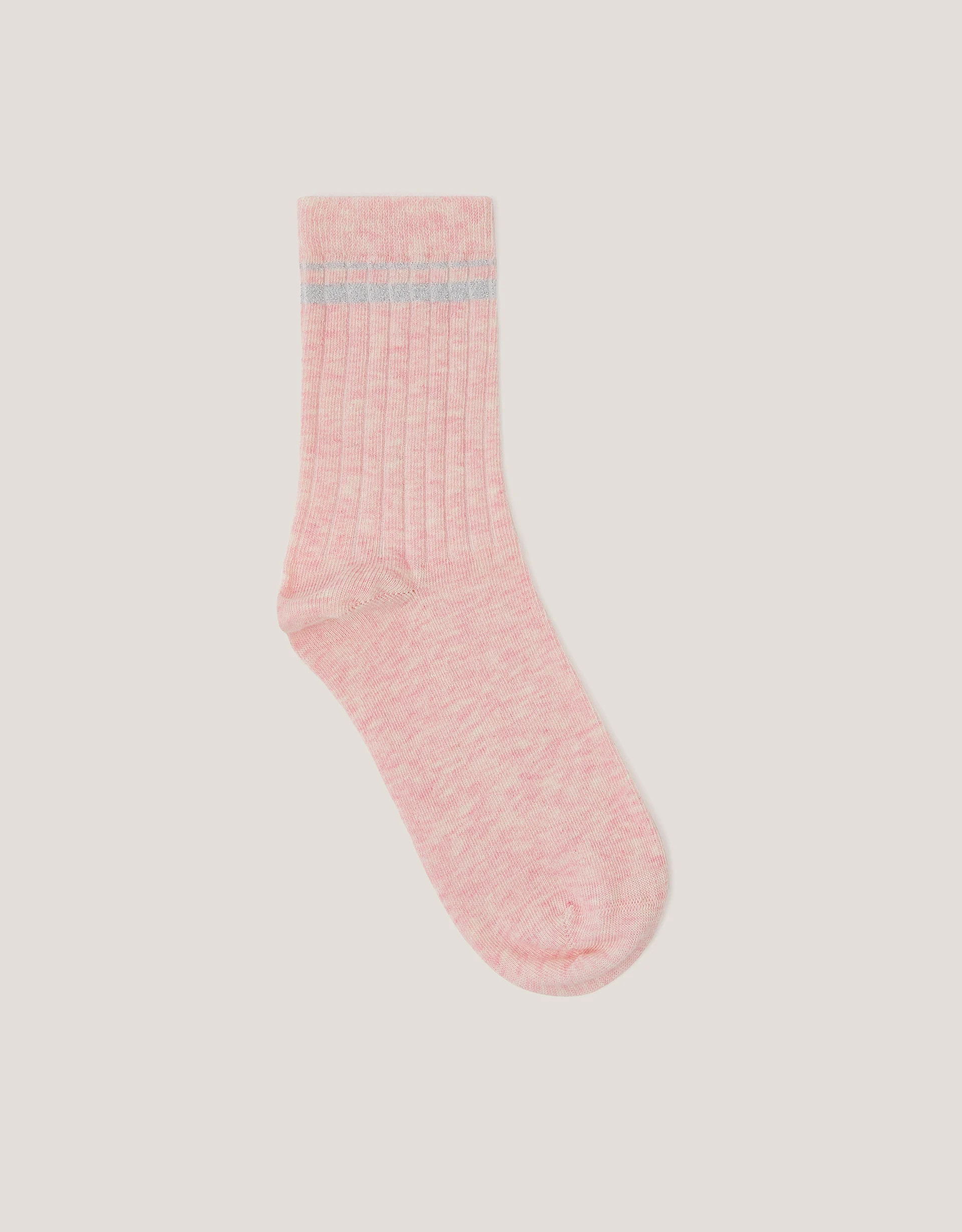 Sparkle Ribbed Socks Pink | Monsoon (UK)