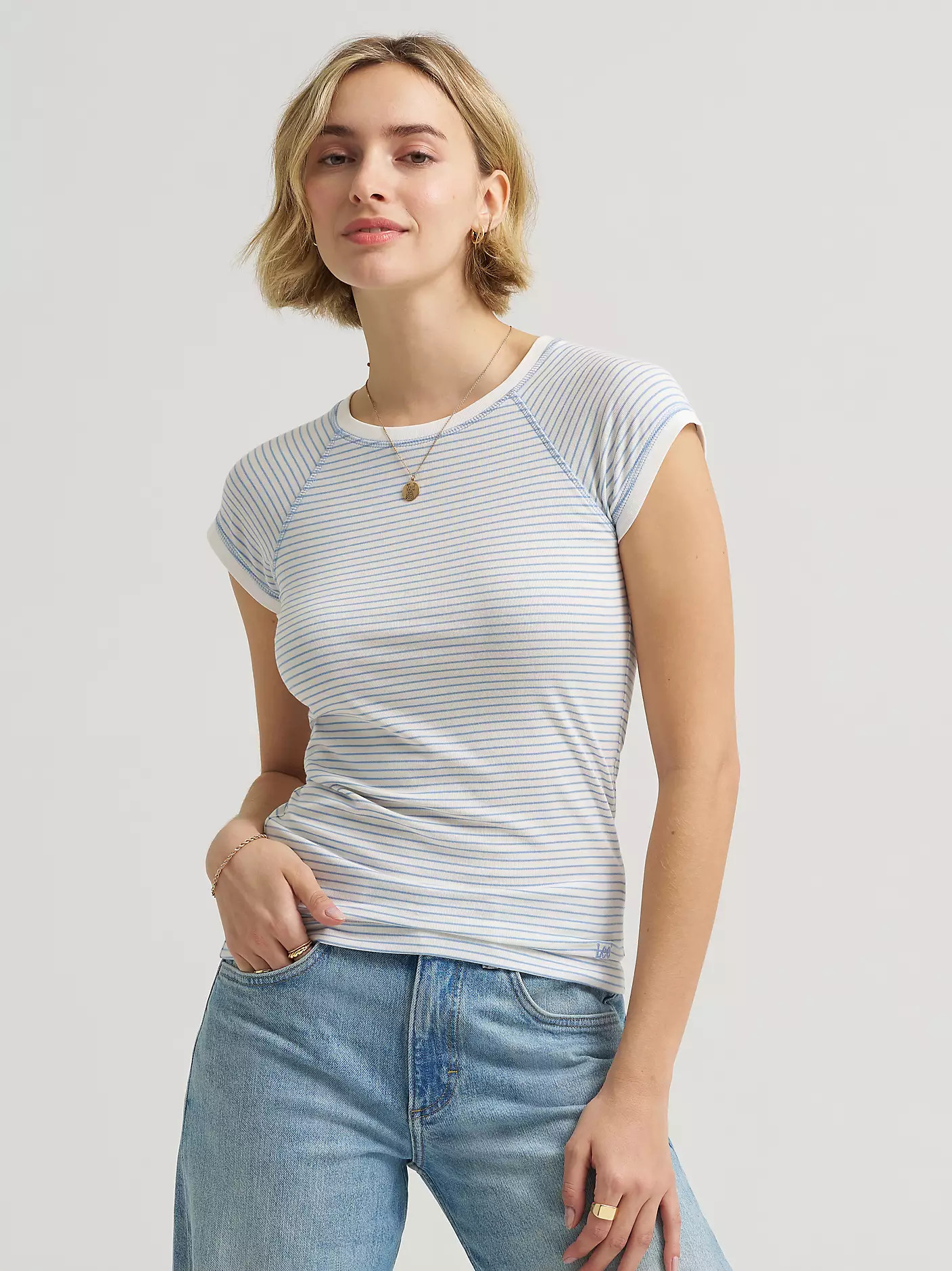 Women's Cap Sleeve Stripe Tee | Lee Jeans