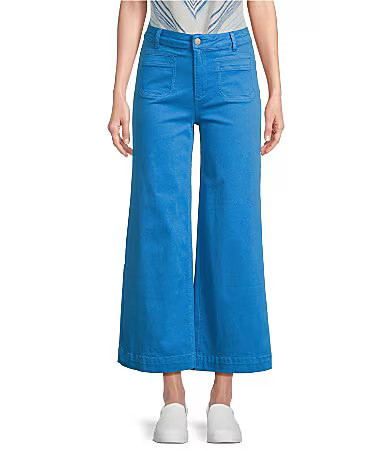 Charlie B. Twill Mid Rise Flat Front Flare Leg Pants - 8 | Dillard's