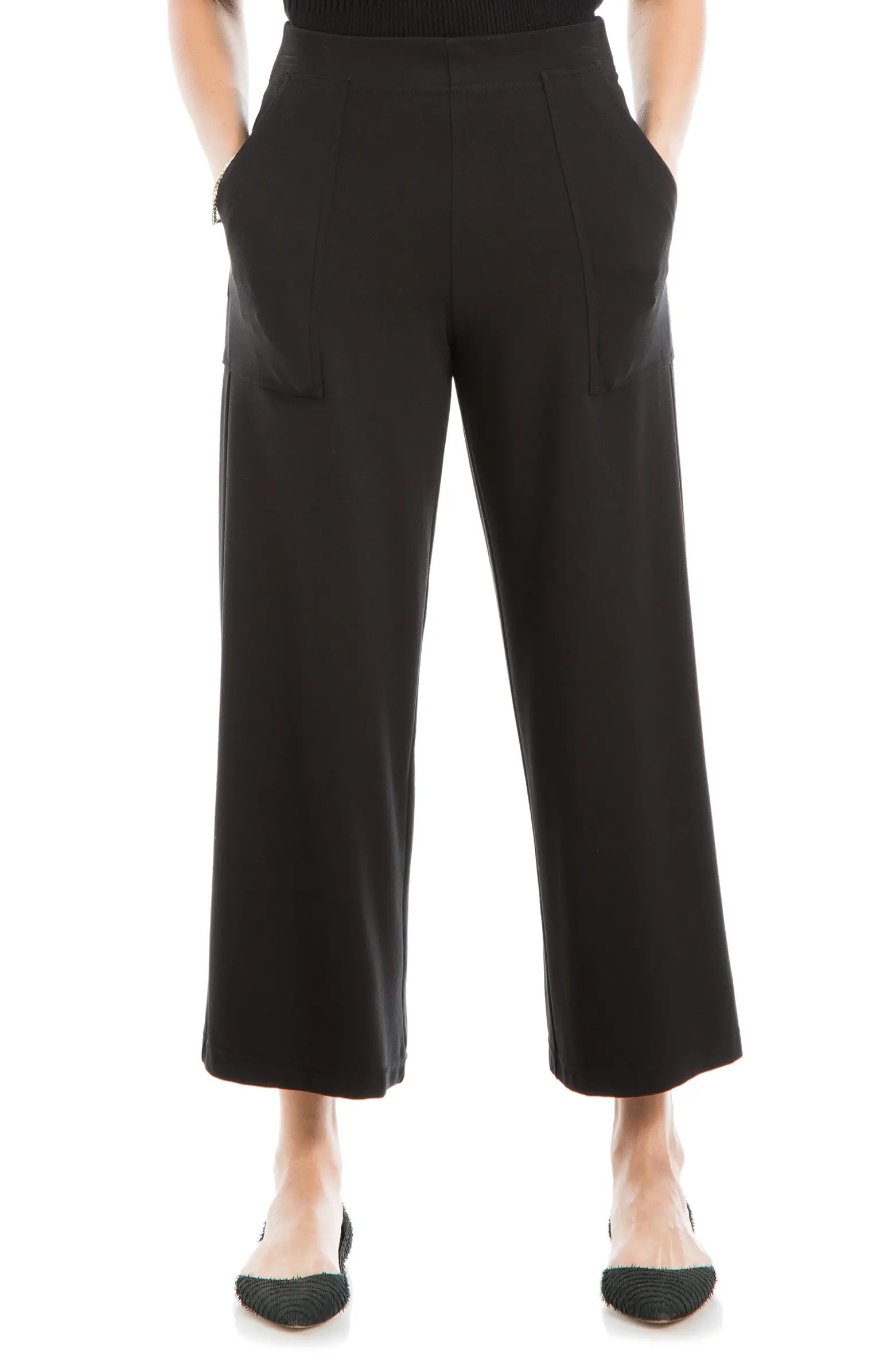 MAX STUDIO Ponte Crop Wide Leg Pull-On Pants | Nordstromrack | Nordstrom Rack