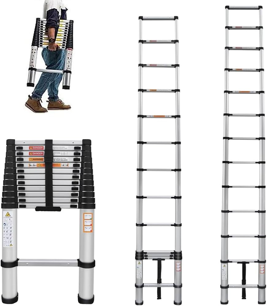 Telescoping Ladder Aluminum Extension Ladder 16FT Portable Telescopic Ladder Multi-Purpose Lightw... | Amazon (US)