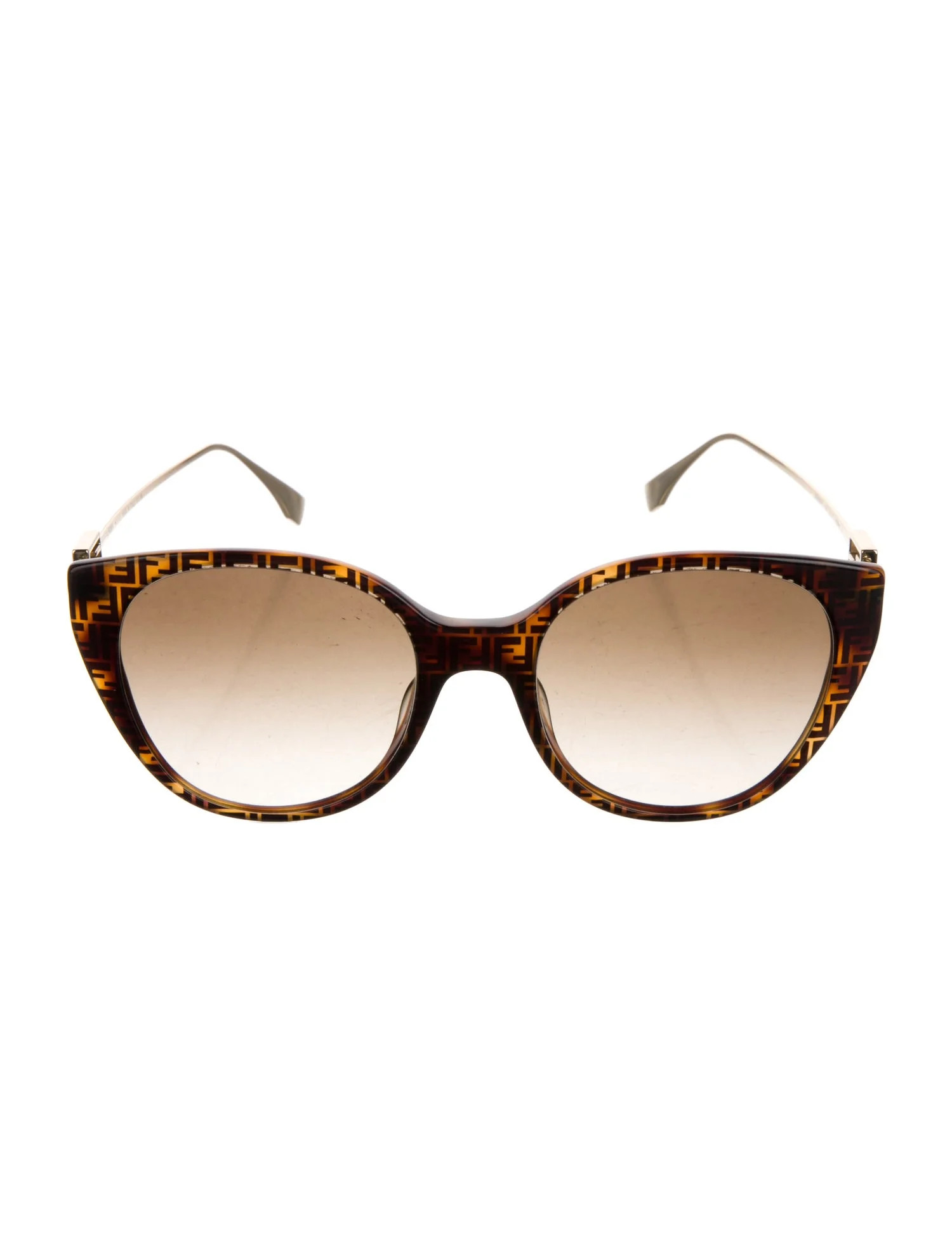 Fendi Zucca FF Logo Cat-Eye Sunglasses - Brown Sunglasses, Accessories - FEN417746 | The RealReal | The RealReal