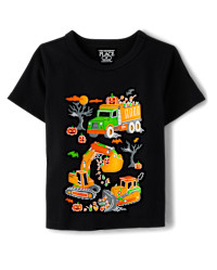 Baby And Toddler Boys Halloween Trucks Graphic Tee - black | The Children's Place