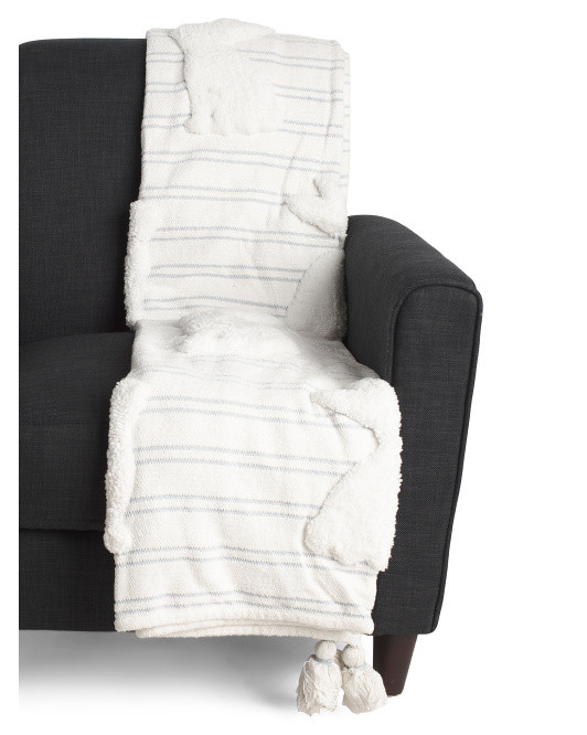 Striped Easter Tufted Bunny Throw | TJ Maxx