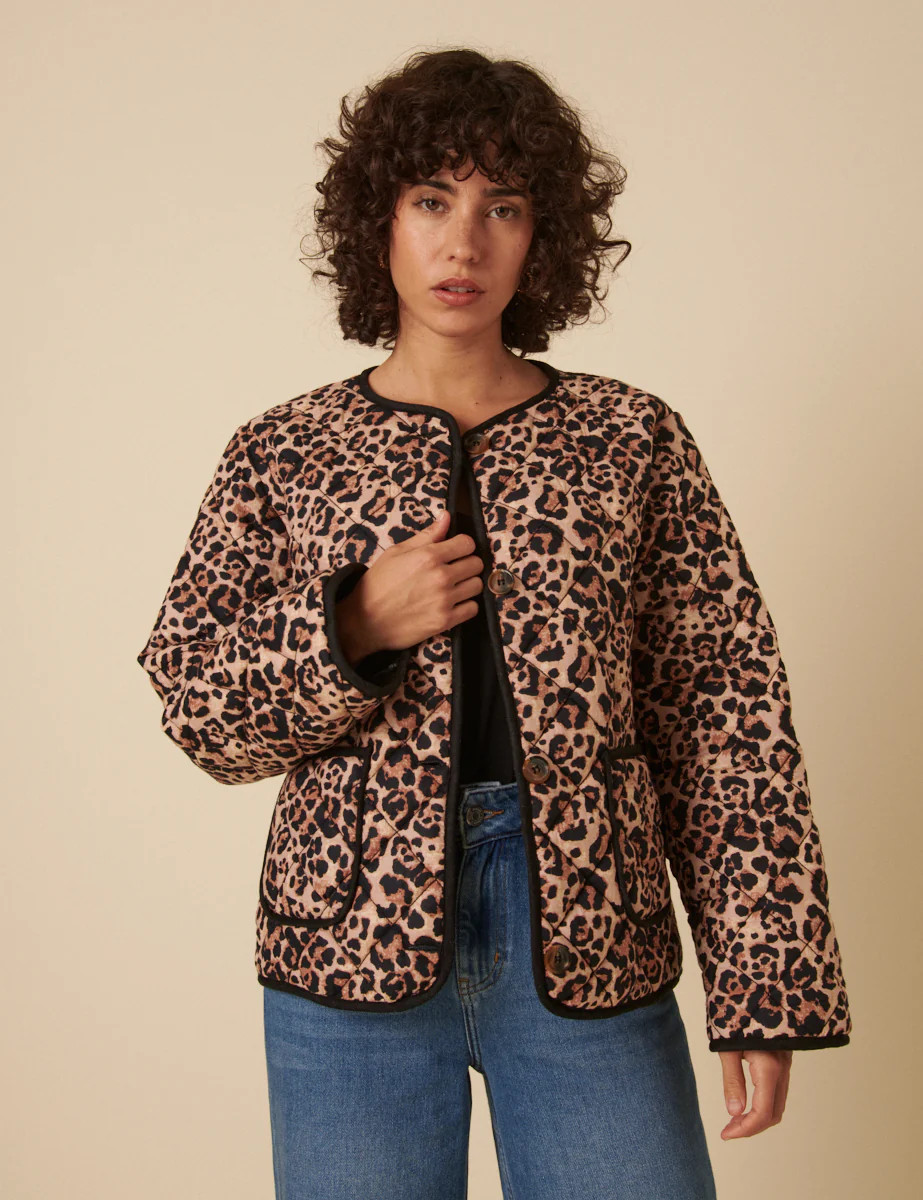 Leopard Print Quilted Jacket | Nobody's Child