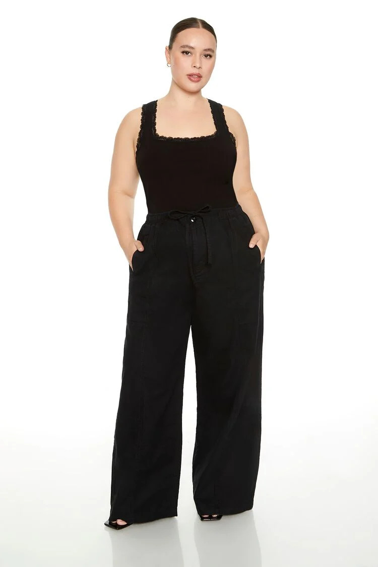 Plus Size Linen-Blend Wide-Leg Pants | Forever 21
