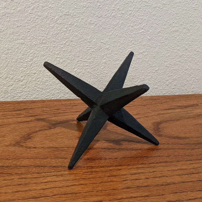 Cast Iron Industrial Decor Jack Shaped Object Shelf Sitter | Etsy (US)