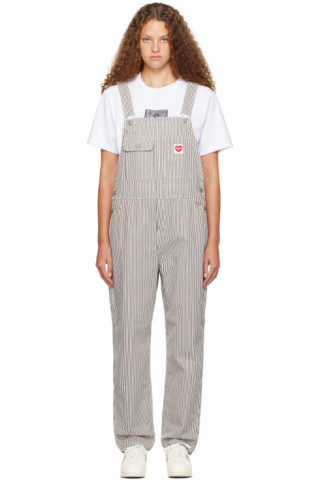 Carhartt Work In Progress - White & Navy Terrell Overalls | SSENSE