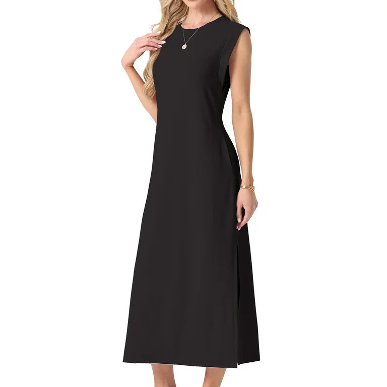 MINTREUS Nightgowns for Women Sleeveless Full Length Lounge Dress Lightweight Nightshirt with Poc... | Walmart (US)