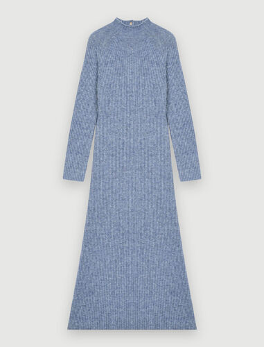 Mohair dress with high collar | Maje US
