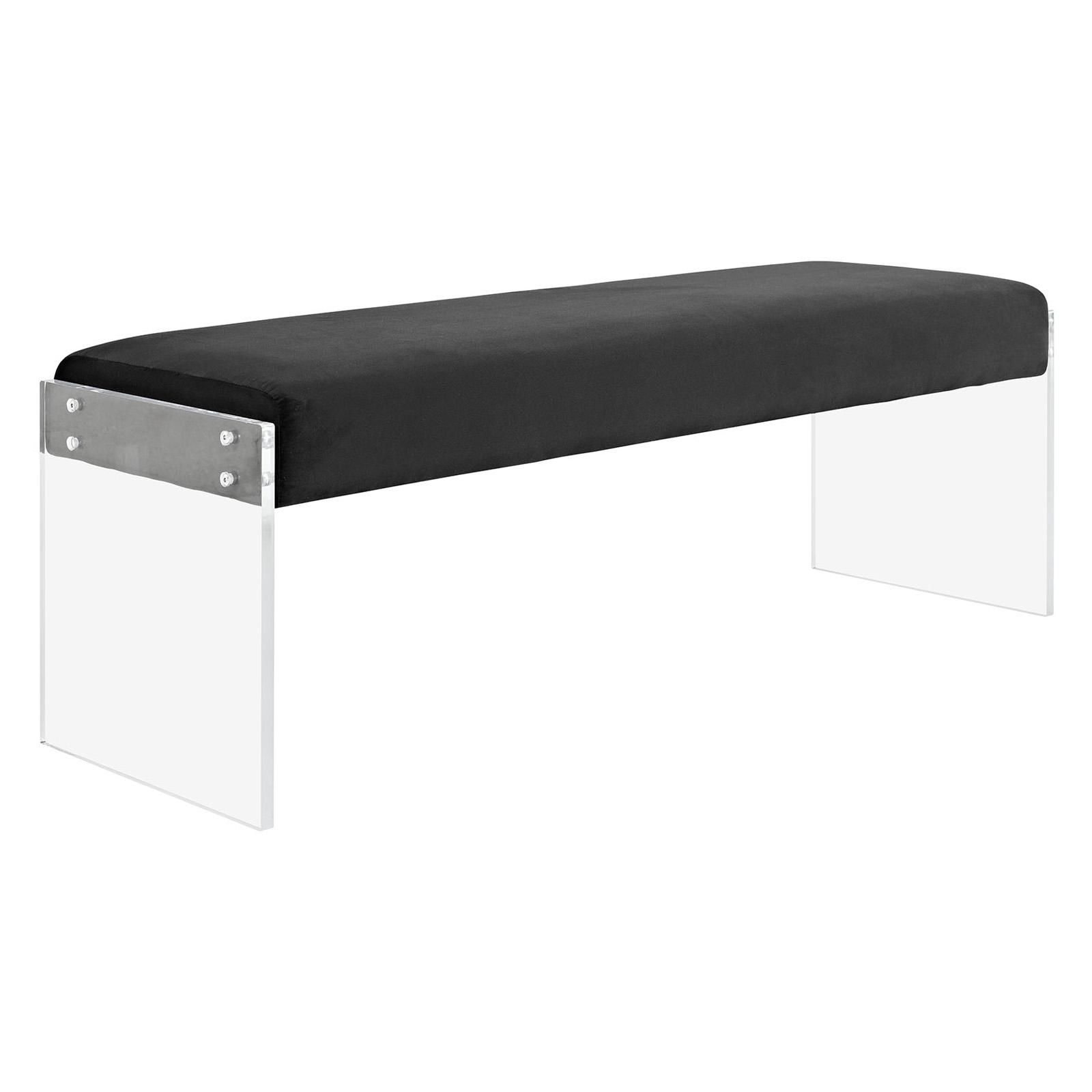 Modway Roam Velvet Upholstered Bench Black | Hayneedle