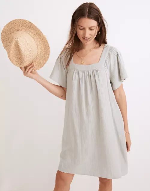 Lightspun Butterfly Square-Neck Mini Dress | Madewell