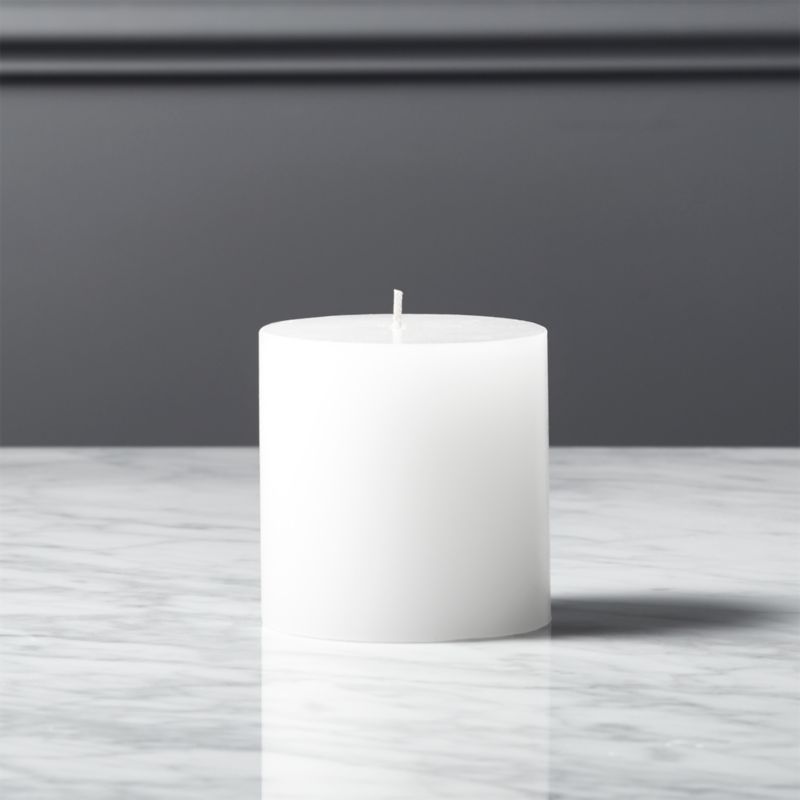 3"x3" White Pillar Candle + Reviews | CB2 | CB2