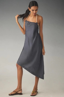 Let Me Be Rope-Neck Asymmetrical Denim Midi Dress | Anthropologie (US)