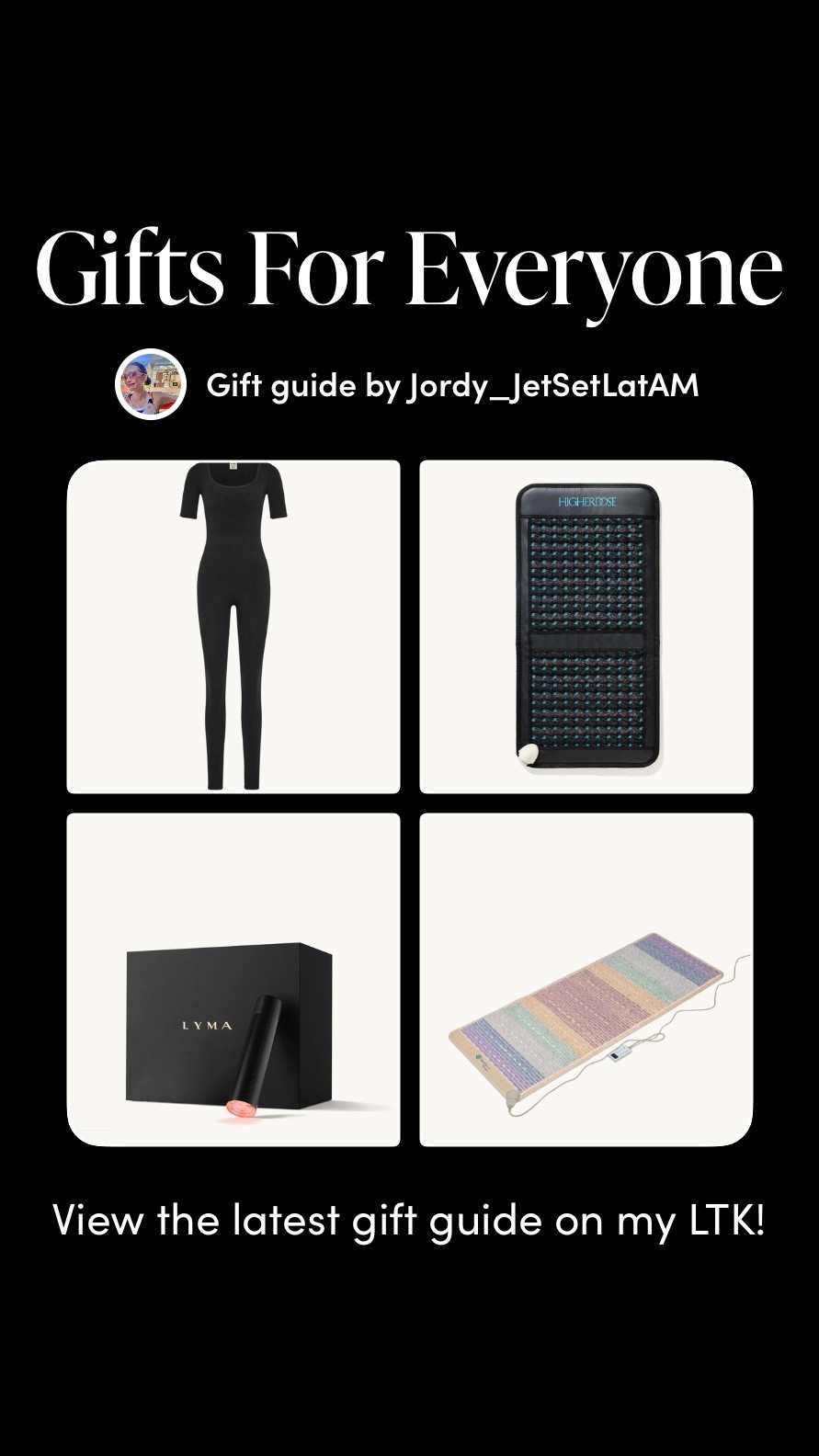 A curated Jet Set LatAM gift guide featuring luxury essentials for everyone — cozy layers, wellness upgrades, high-tech beauty tools, and elevated home rituals. Perfect for holiday gifting, self-care lovers, and anyone who appreciates refined, modern essentials. Save this guide for effortless gift inspiration this season.


#LTKHoliday #LTKGiftGuide #LTKCyberWeek