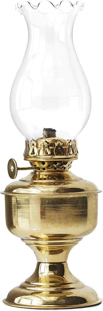 Serene Spaces Living Vintage Glass Oil Lamp, Brass Table Oil Lamp, Antique Oil Lamp for Home Deco... | Amazon (US)