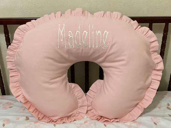 Baby Girl Nursing Pillow Cover Blush Pink Linen Nursing | Etsy | Etsy (US)