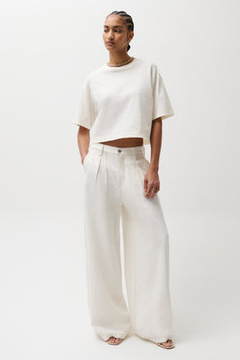 Delphine Pleated Wide - Off White | Pistola Denim