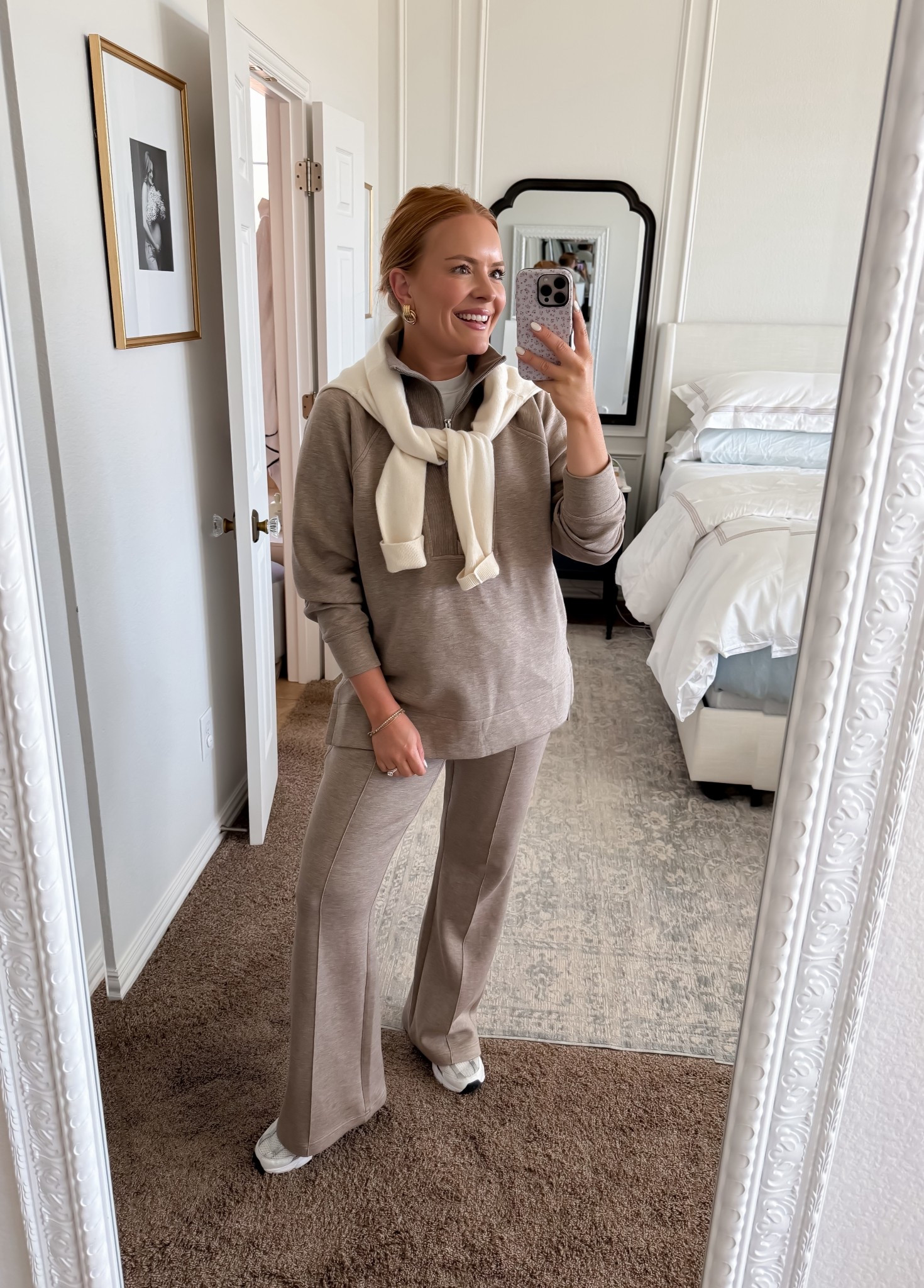 This Spanx matching set is one of my go-to outfits for busy mom days when comfort is non-negotiable but I still want to look put together. The fabric is soft, stretchy, and polished enough to wear out of the house for errands, school pickup, or casual meetings.

I love that this set works as a full outfit with sneakers, but can also be mixed and matched with other closet staples. It’s perfect for travel days, work-from-home days, or anytime you want an easy outfit that feels good all day.

Sizing tip: I stick with my usual size for a relaxed but flattering fit.

#LTKootd #LTKgrwm #LTKmomlife