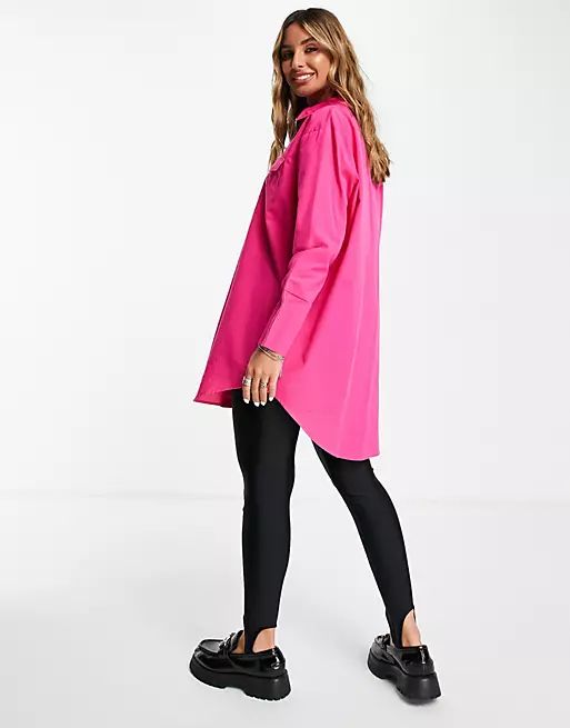 River Island oversized utility shirt in bright pink | ASOS (Global)