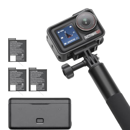 DJI Osmo Action 5 Pro Adventure Combo, 4K with 1/1.3" Sensor, 12h Extended Battery Life with 3 Batteries, Stabilization, Dual OLED Touchscreens, Mini Action Camera for Travel, Vlog | Amazon (US)