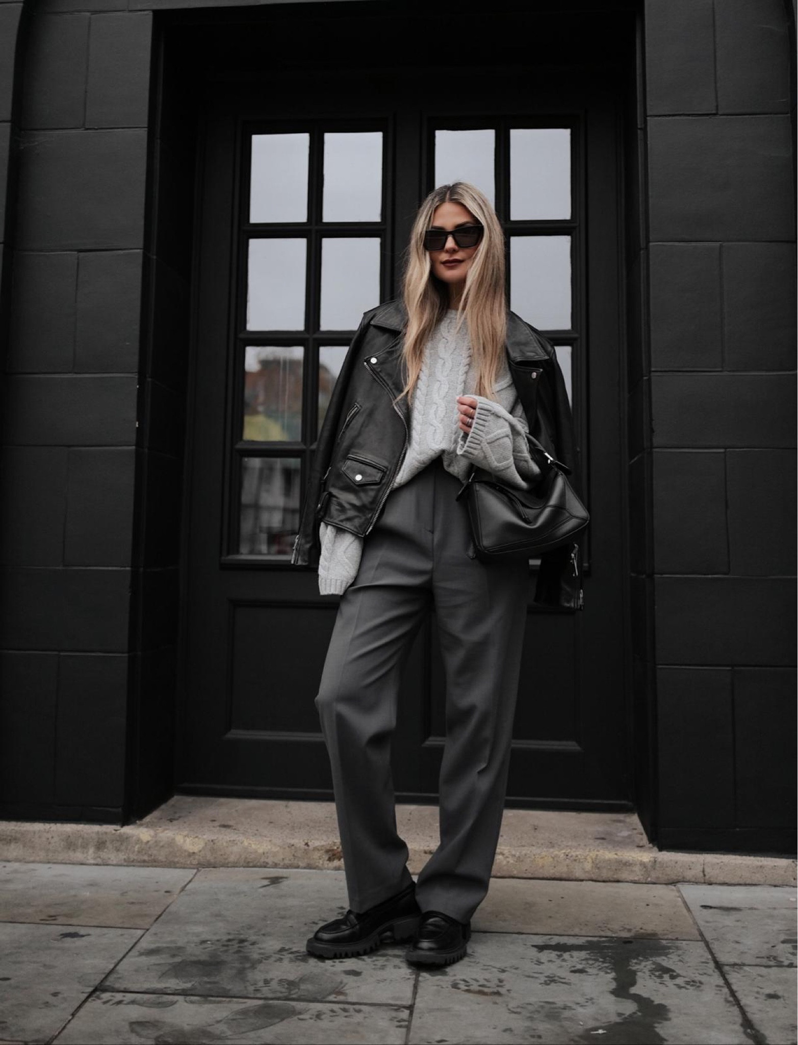 Outfit of the day, perfect for the transitional season! I’ve paired some grey Frankie Shop trousers with a simple black body, a leather biker jacket and this gorgeous grey cable knit from Arket. The key is to layer so you can take items off if you get too hot and then layer up when it gets chilly. 

autumn dressing, autumn style, transitional outfits, transitional season, cable knit jumper, biker jacket, leather jackets 

#LTKSeasonal #LTKstyletip #LTKeurope