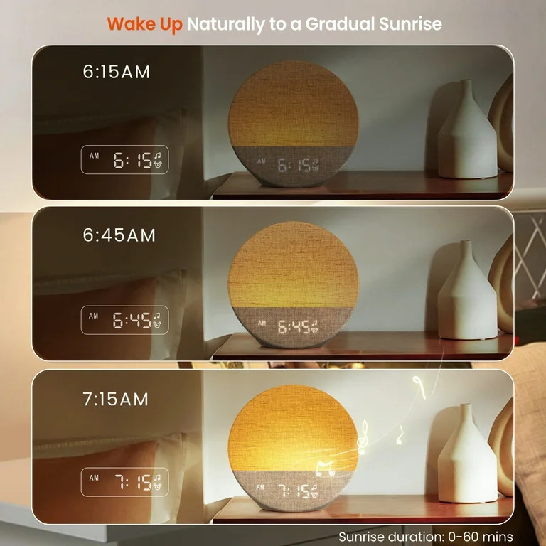 Dreamegg Sunrise Alarm Clock & Sound Machine with Dimmable Night Light for Bedrooms | Walmart (US)