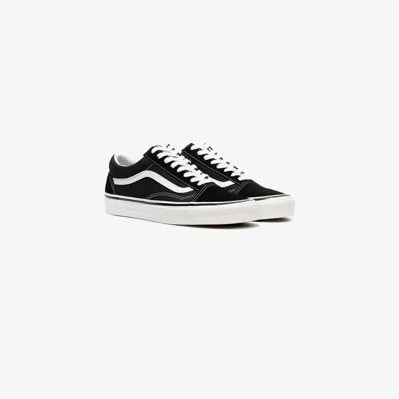 Vans black and white 36 DX Anaheim factory leather and canvas sneakers | Browns Fashion